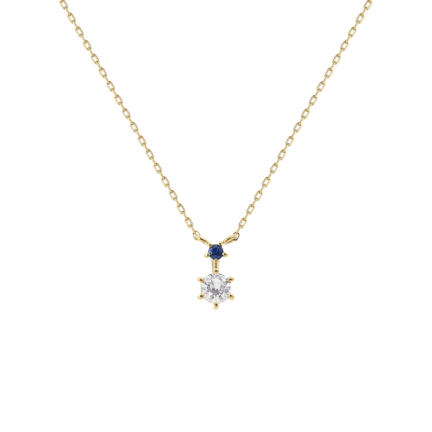 

Official September Birthstone K10 Yellow Gold Sapphire Birthday Gift for Jewelry Case Product 112536123028 4℃ Necklace, Women, Included, Number