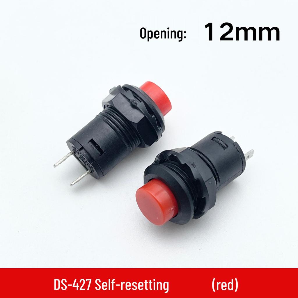 DS-428/427 12mm Round Button Switch: Self-locking, Non-locking, Self-resetting Momentary Power Switch