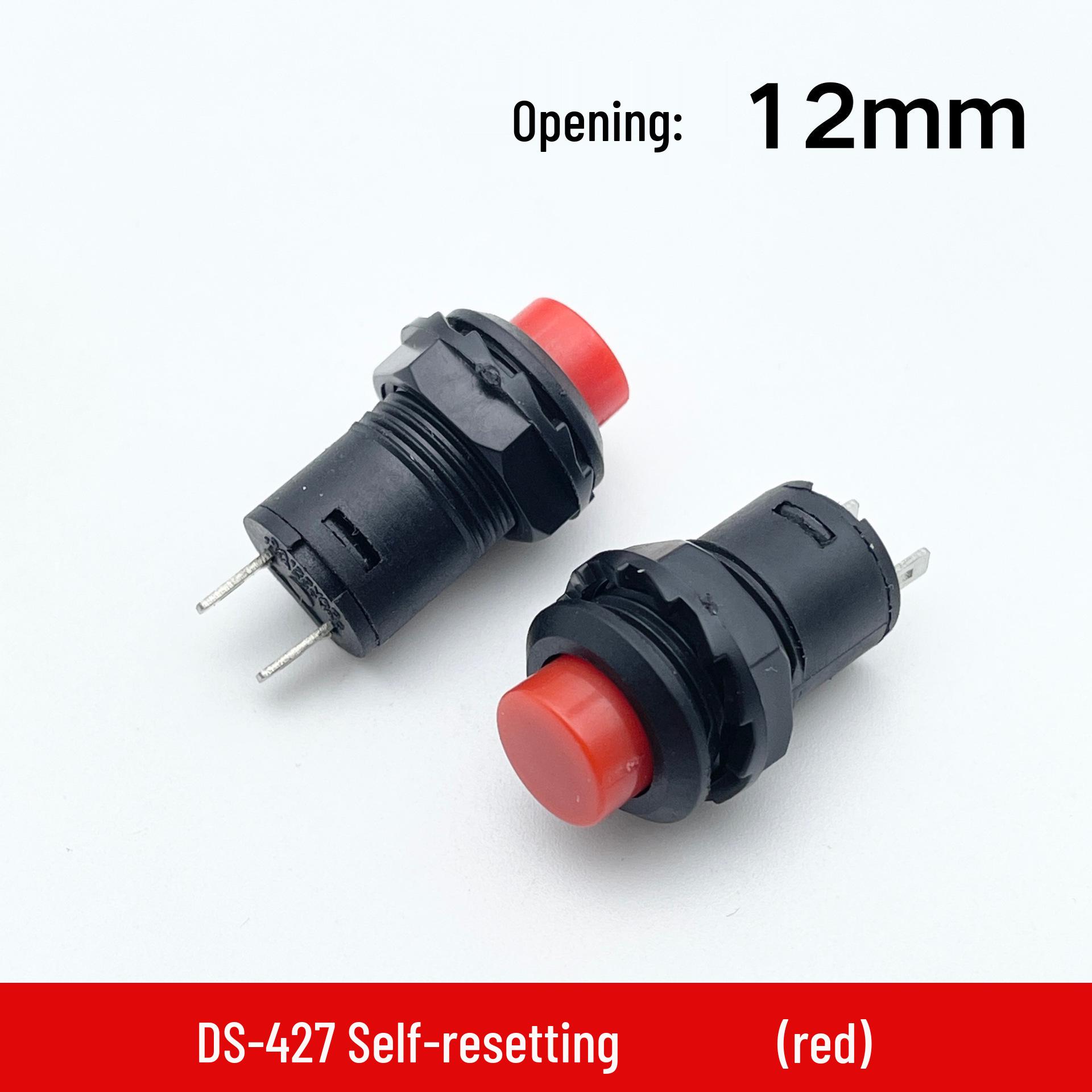 

DS-428/427 12mm Round Button Switch: Self-locking, Non-locking, Self-resetting Momentary Power Switch
