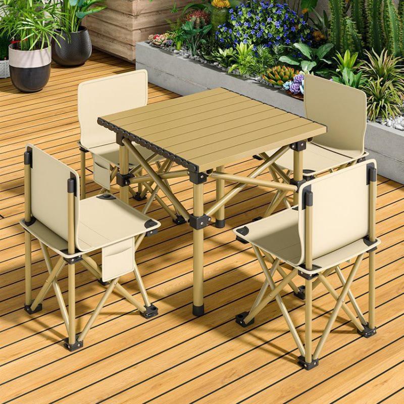 Outdoor Portable Folding Table & Chair Set with Storage Bag - Lightweight Alloy Camping Furniture