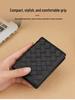 Women's & Men's Handmade Lambskin Woven Card Holder: Genuine Leather ID & Credit Card Holder, Coin Purse 