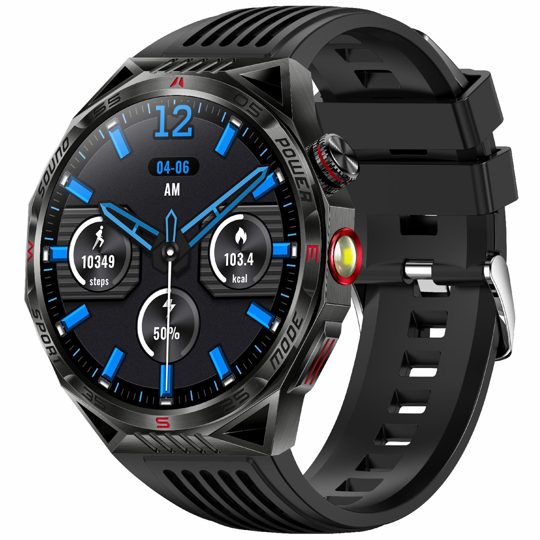 

HT28 1,85-дюймовий екран смарт-годинник Bluetooth-сумісний браслет з компасом та функцією ліхтарика Black