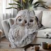 1PC White Owl Blanket with Snow Owl Print Flannel Blanket Suitable for Beds Sofas Offices Travel Camping