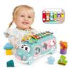 Interactive Musical Bus Toy for Toddlers - Xylophone, Abacus, Shape Sorter, and Push/Pull & Go Feature - Kids Educational Gift