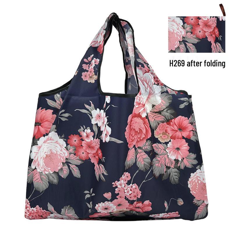 Foldable Tote Bag for Groceries - Large Capacity, Southeast Asian Print