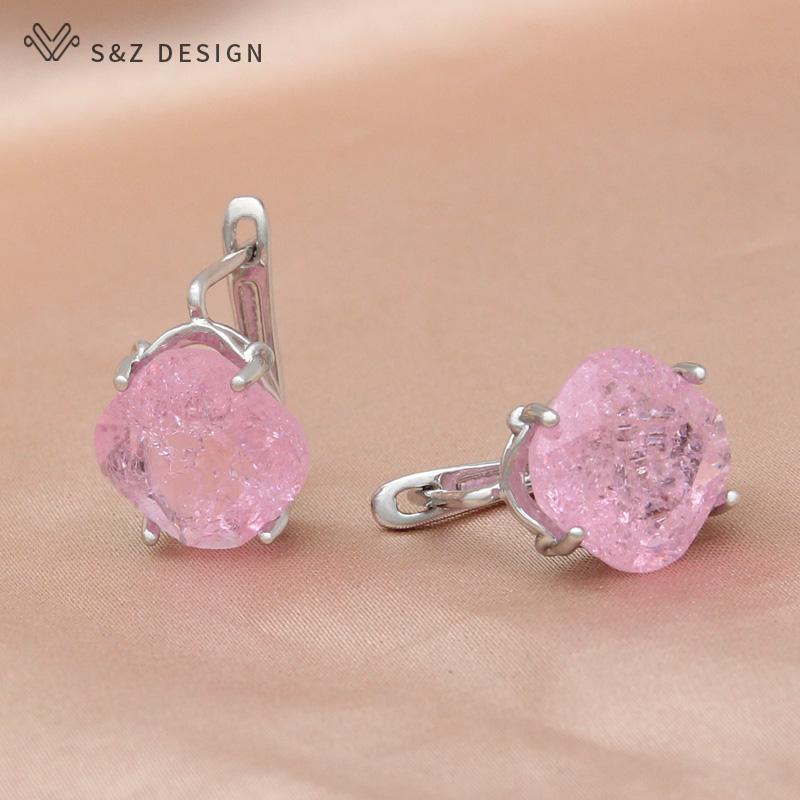 

Модні сережки з рожевого золота і барвисті квадратні кришталеві сережки для жінок, весілля, елегантний подарунок, модна проста сережка