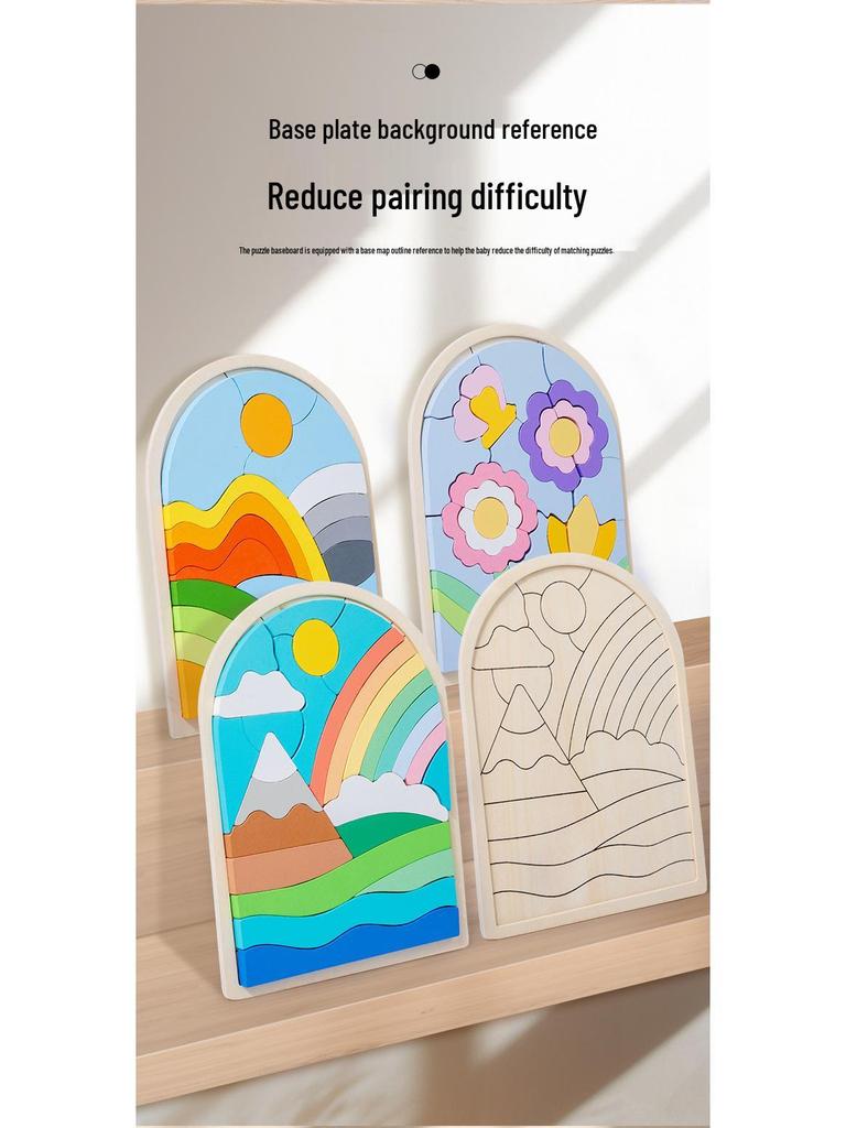 Drewniane puzzle 3D z kreskówkowymi zwierzętami - Wczesna edukacja i trening koncentracji dla dzieci