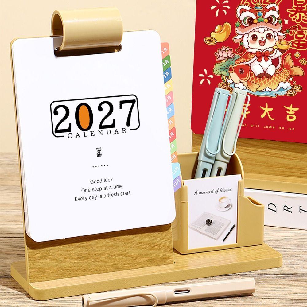 Multifunctional Pen Holder Calendar Pen Holder 2027 Calendar Organizer Business Gift