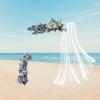 2.4×2.4m White Iron Wedding Backdrop Stand,Sturdy Metal Wedding Arch Stand for Ceremony Reception Party Event Backdrop Decor