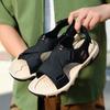 Men's Summer Casual Leather Outdoor Sandals Breathable Lightweight TPU Upper Rubber Outsole Fashionable Beach Shoes
