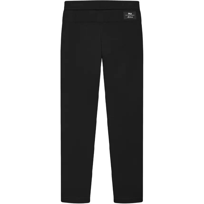 Fila Heritage Solid Color Brand Logo Pattern Lace-Up Mid-Rise Straight Leg Casual Pants Men Pants Black F11M448608F-BK