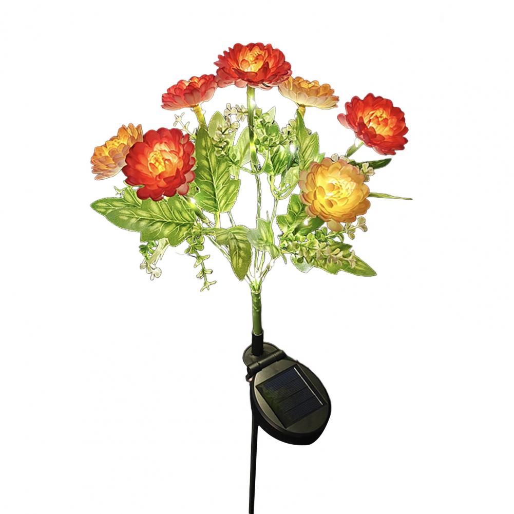 

Artificial Snow Lotus Solar Light With Stake Weather-proof Garden Yard Pathway Patio Yard Lawn 7 Head Faux Flower LED Decor Lamp рожевий