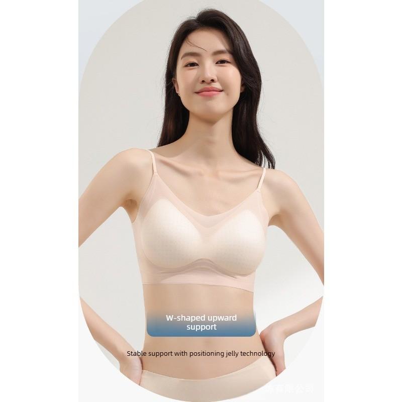 Ultra-thin Underwear - Summer Lightweight Women's Gathering Anti-sag Bra with Adjustable Breasts and Invisible Ice-silk Jelly Bra.