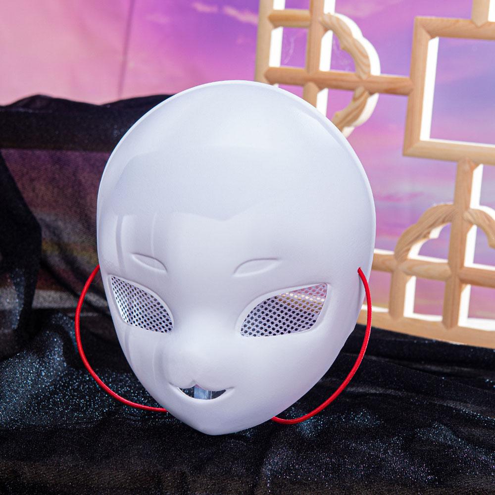 Maschera Integrale in PVC Bianca Maschera Fai-da-te in PVC con Corda per Festa Cosplay Mascherata