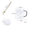 450ML Colour Glass mug Water cup Printing Starry Sky Coffee Mug with spoon lid Breakfast Milk Cup Children's Gift
