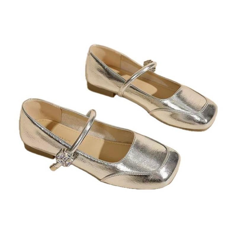 Autumn New Mary Jane Shoes Flat Bottom Square Head Fashion Temperament Women's Shoes Not Tired Shallow Mouth Single Shoes