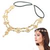 Theshai Gold Head Chain for Women Jewelry Headband Crystal Bohemian, Hair Accessories with Peal Women Head Chains Tassel Forehead Chain Festival Prom