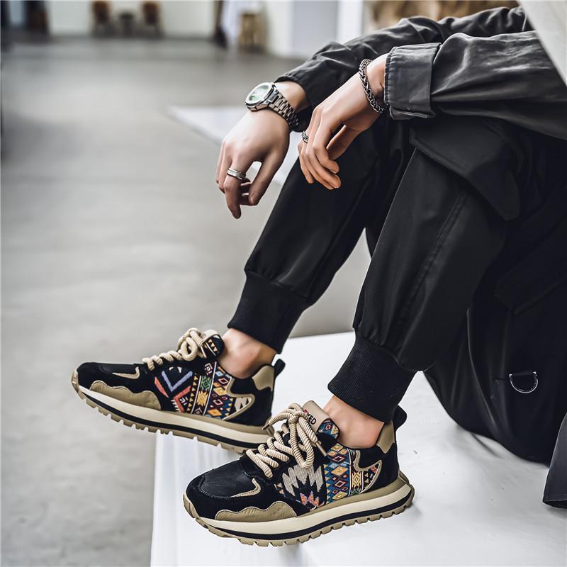 Men Red Comfortable Sneakers Autumn Winter Luxury Platform Casual Low Top Vintage Designer Shoes