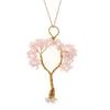 Tree Shape Design Pendant Necklace With Copper Wire Wrap For Women