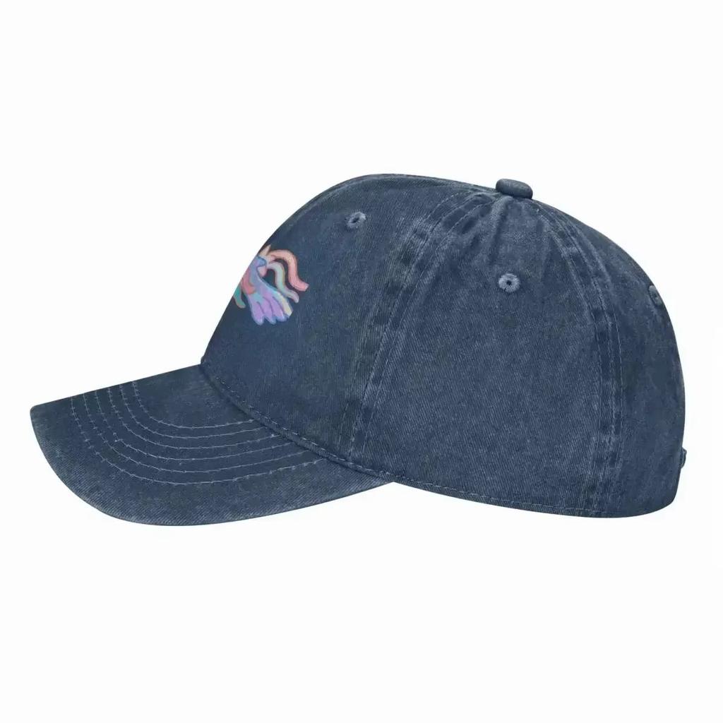 Mythic Fish Graphic Washed Denim Baseball Cap Adjustable Summer Outdoor Travel Hat