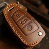 Leather Key Bag Is Suitable For Key Cover Folding Special Q3A3 Car Key Cover Crazy Horse Leather