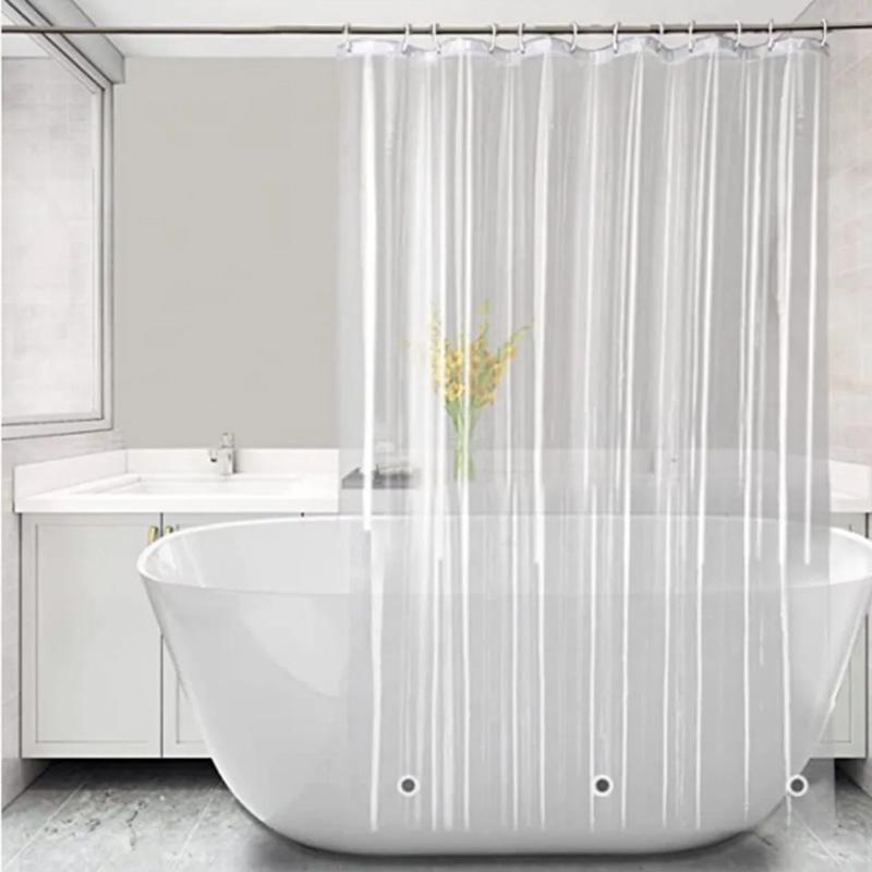 1Pc 180*180CM Thickening Shower Curtain DIY With Hooks Waterproof Bathroom Decor PEVA