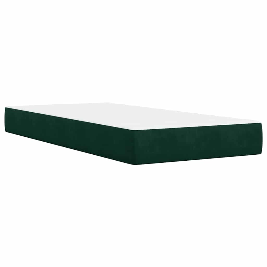 Box Spring Bed with Mattress Dark Green 80 x 200 cm Velvet