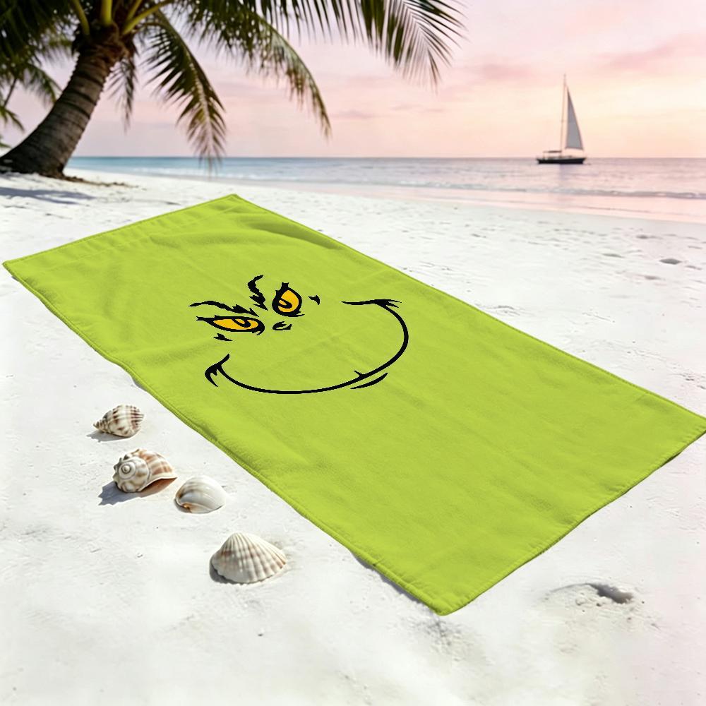 G-g-gRINCH-h-h Anime Towel Large Quick-Drying Microfiber Soft Beach Towel for Travel Fitness Sauna Bathing Camping