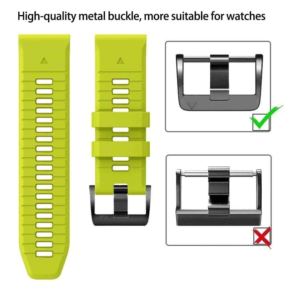 QuickFit 26/22MM Silikonový řemínek pro Garmin Fenix 7X 7 6X 6 Pro 5 5X Plus 3HR Approach S70 S62 S60 Řemínek Náramek Correa