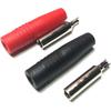 CESS Insulated Female 4mm Banana Plugs Jack Socket Adapter Solder Type for Non-Insulated Male Banana Plug Cable Connector, Black and Red, 2 Pairs