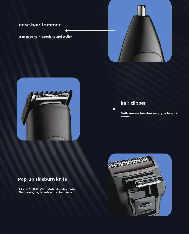 LZ-688 Rasoio elettrico 3 in 1: Tagliacapelli, tagliacapelli e rasoio per peli del naso