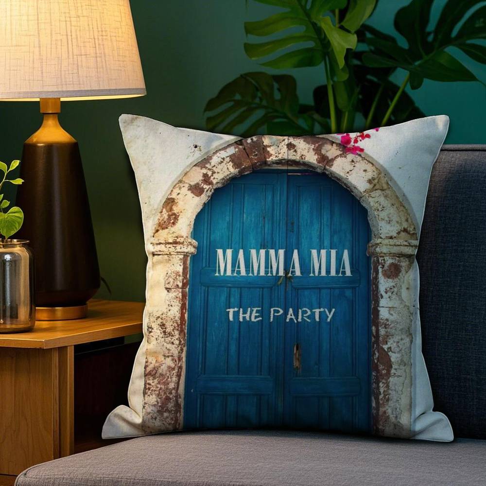 Povlak na polštář z filmu Pohovka Obývací pokoj Ložnice Oboustranný tisk M-Mamma Mia Čtvercový polštář Polštář na zdřímnutí