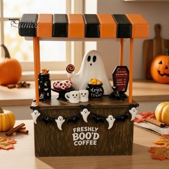 Decorative Resin Figurines Halloween Ghost Figurine, Spooky Cart Statue for Seasonal Party Decor Home Garden Decor, Table Centerpiece Festive