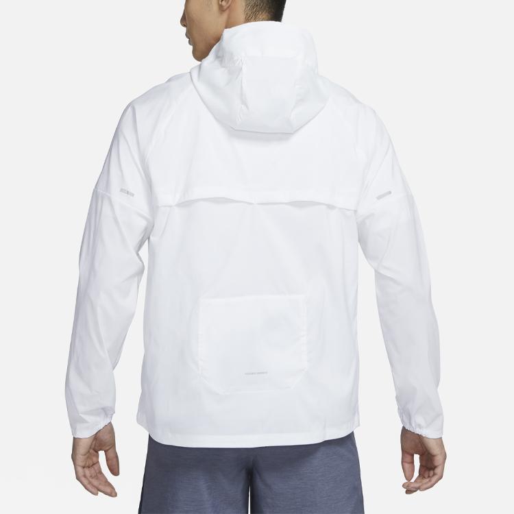 Nike Sports Training Running Hooded Jacket With Sun Protection For Spring Men Jacket White CZ9071-100