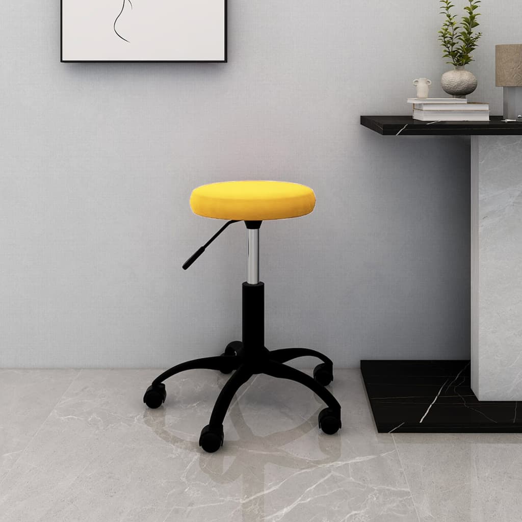 Office Chair Swivel Mustard Yellow Velvet