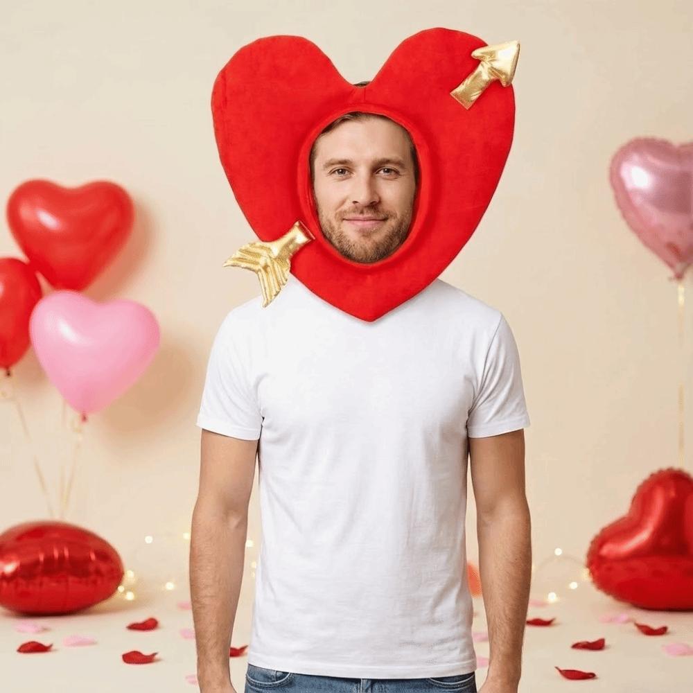 Red Cupid's Arrow Hat Warm Pullover Hat Kids Toys Gifts Heart Shaped Hat  Masquerade Party