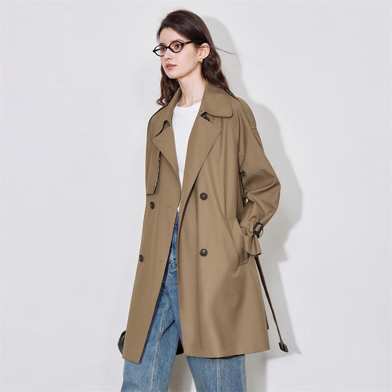 Chuyu Women's Loose-Fit Belted Trench Coat
