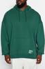 Herren Stil Übergröße Grün Große Größe Basic Bequemes Kapuzen-Baumwoll-Sweatshirt mit Fleece innen