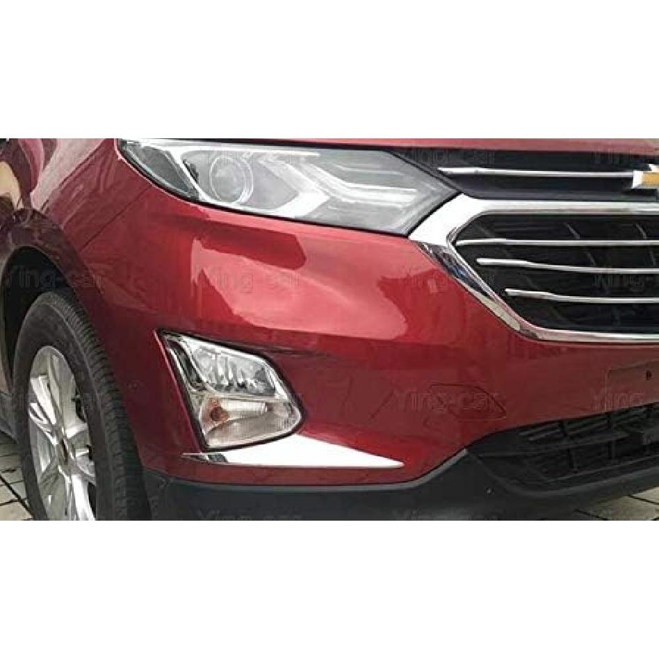 / 2Pcs Chrome Front Fog Light Lamp Cover Trim Molding Compatible for Chevy Chevrolet Equinox 2018-2019