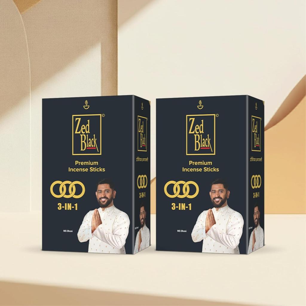 Zed Black 3-in-1 Premium Incense Sticks Pack Of 2 Long Lasting Aroma Sticks For Meditation Relaxation And Everyday Fragrance Use 168 Sticks Each
