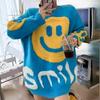 Japanischer Retro Dreidimensionaler Smiley Lockerer Pullover Damen 2025 Herbst- und Winterkleidung Fauler Weicher Wachsartiger Strickpullover auf Kleidung