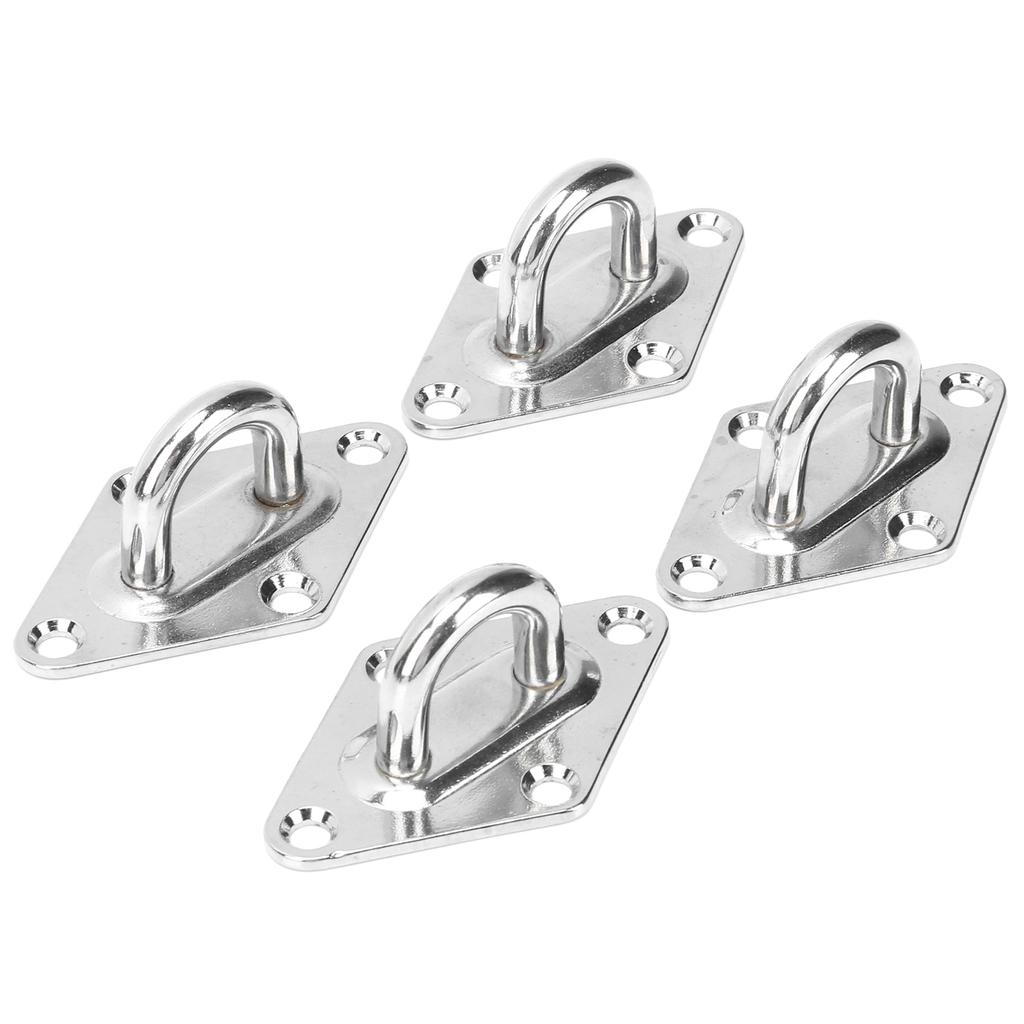 4PCS 8MM Eye Plate Diamond Shaped Ceiling Hook Pad Staple Hook Loop Marine Hardware Yacht Accessories