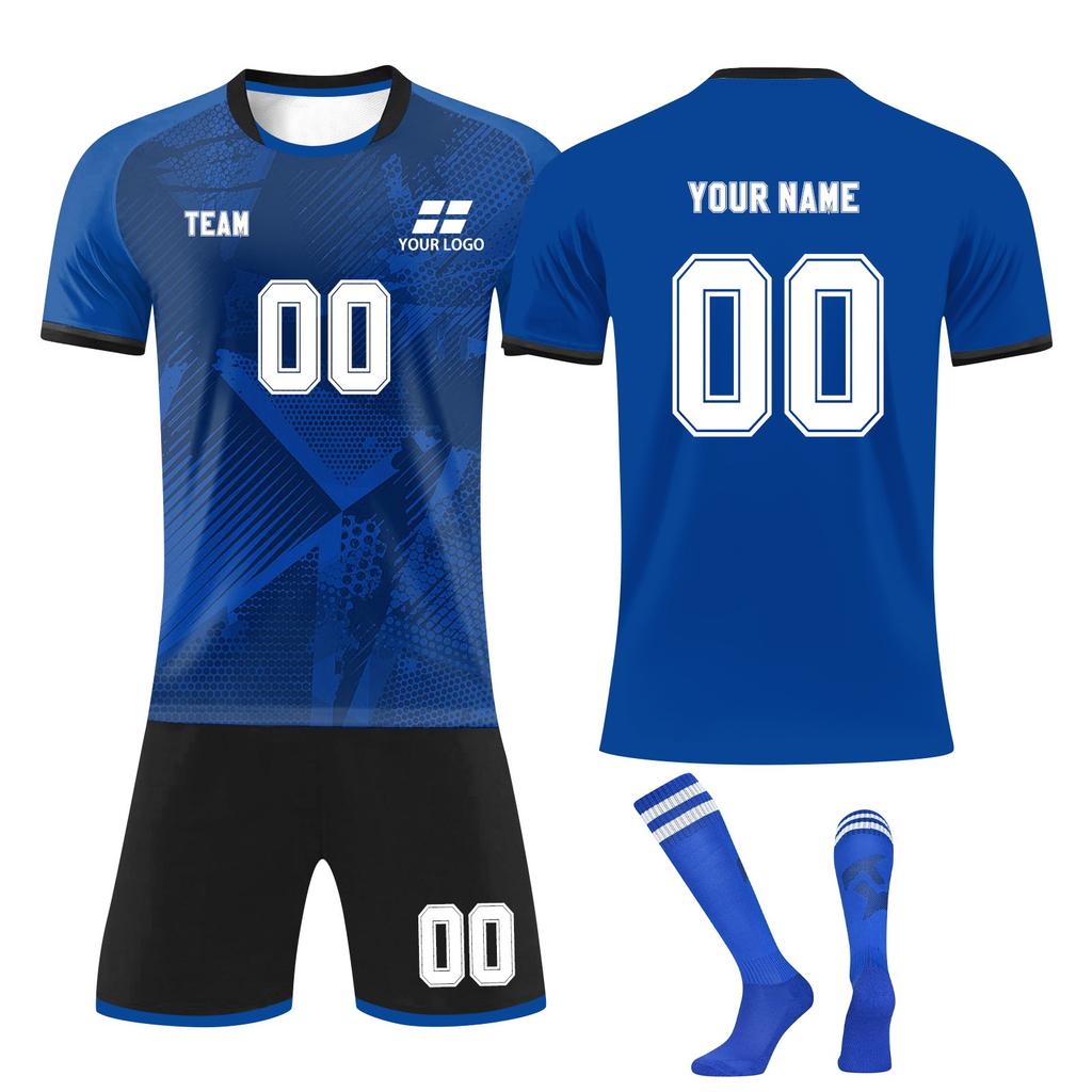 Men's Soccer Jersey Set Breathable Quick-Dry Sportswear with Shorts & Socks for Training & Matches