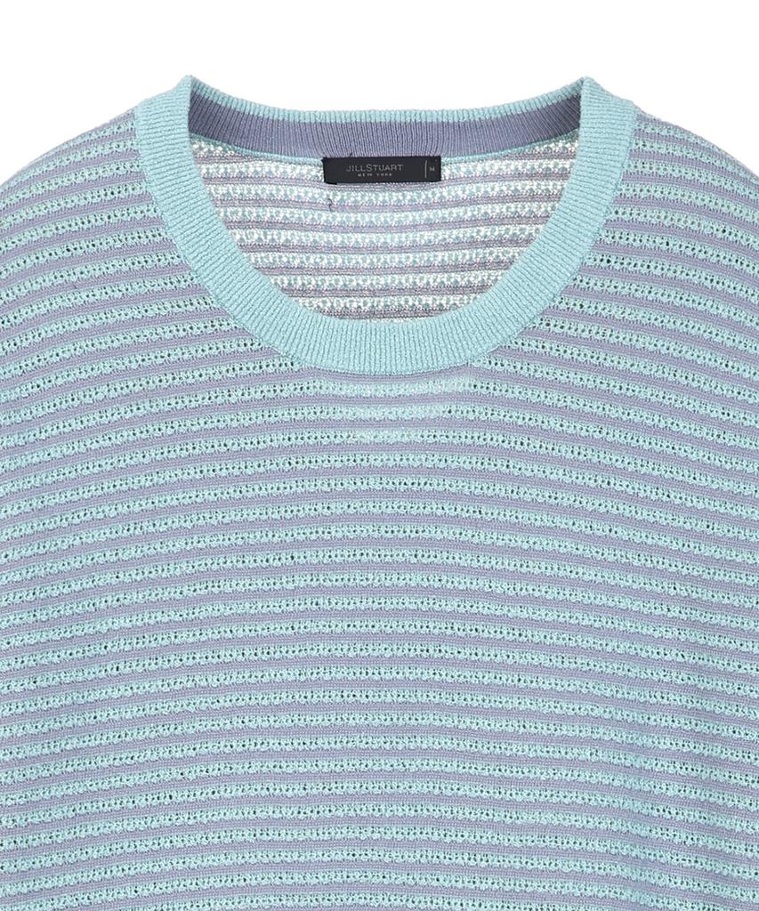 Jilseutyueoteunyuyogmaen Linen Blend Striped Crew Neck Knit - Blue (Jnsw6B409B2)