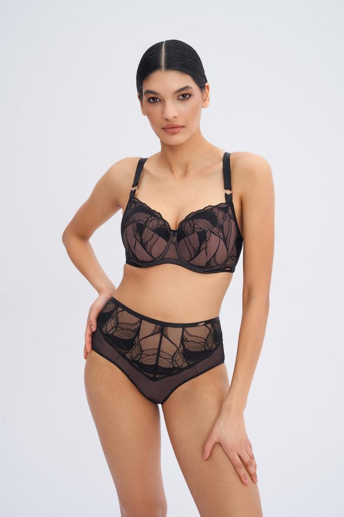 Majtki Koronkowe Wysoki Stan Modelujące Figi Rich Enough czarne Alles