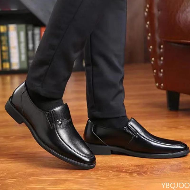 Men's New Business Shoes Casual Comfortable Leather Shoes Fashion Breathable Formal Shoes Anti Slip Versatile Male Loafers Homme