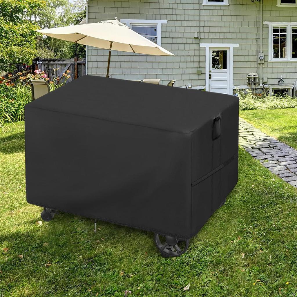Outdoor Grill Cart Cover Grill Cart Dust Cover For BBQ Oxford Fabric Cloth Waterproof Protector With Handles For Lawn Barbecue