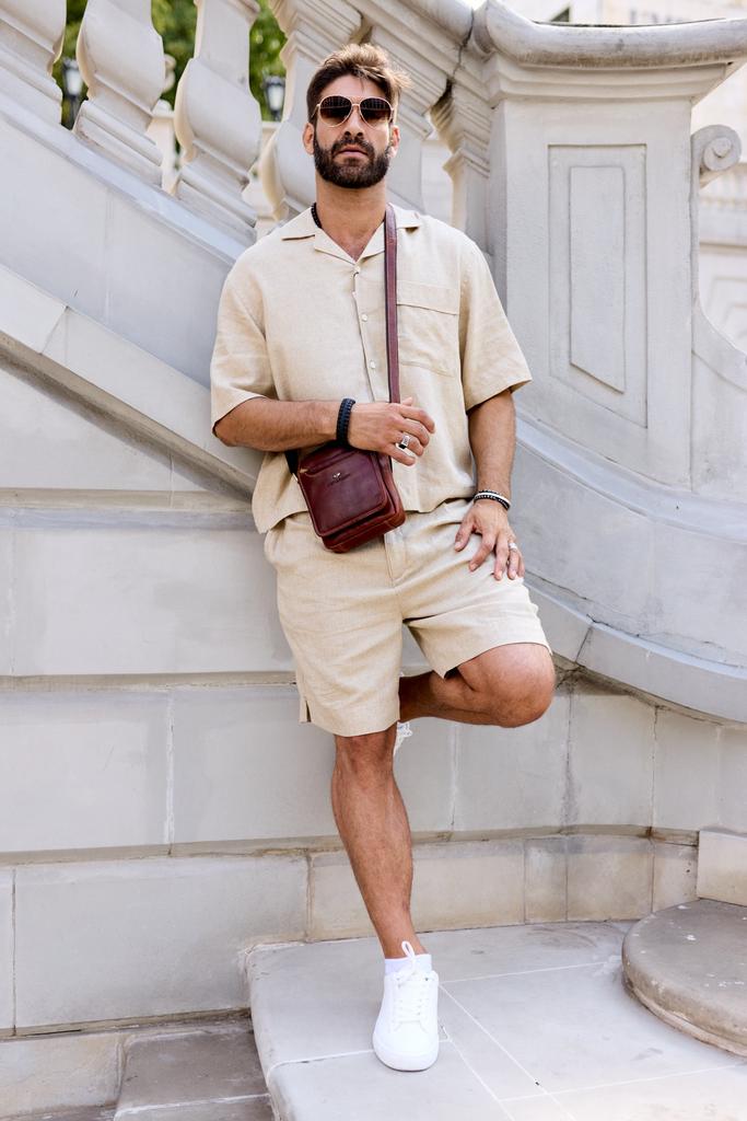 Men's leather shoulder bag - Peterson