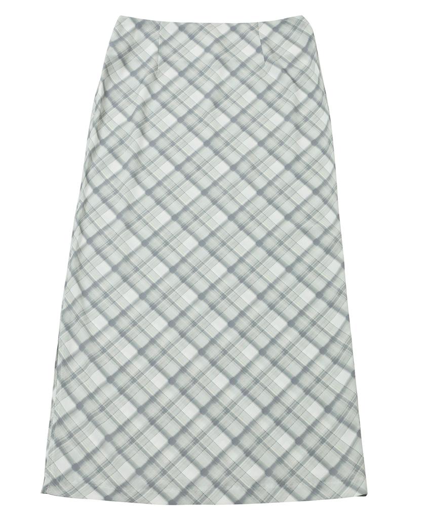 Catharsis Check Pattern Long Skirt Green One Size