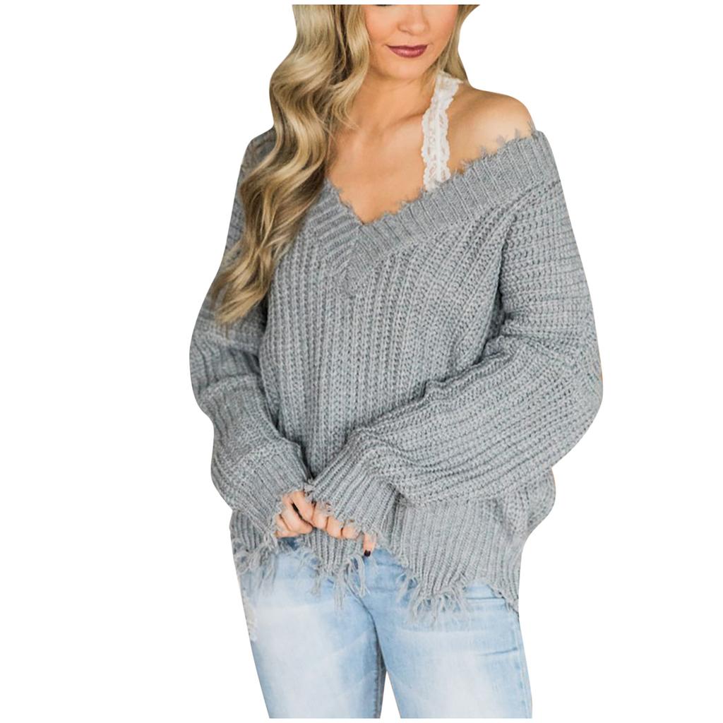 Womens Casual Knitted Pullover Sweater Long Sleevel Tops Blouse Sweater